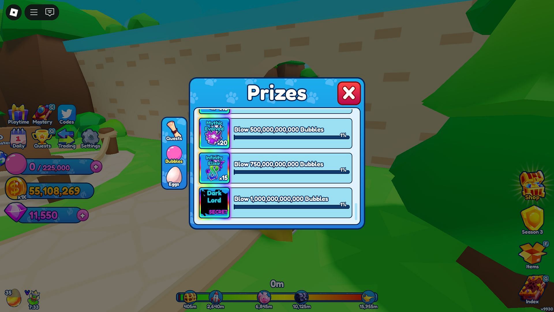 Quest list (Image via Roblox)